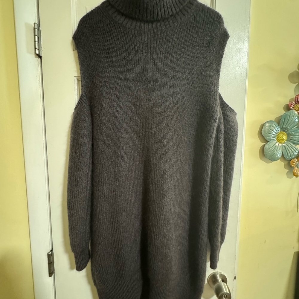 All Saints Cold Shoulder Cowl Neck Sweater Dress